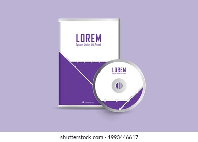 Realistic Case for DVD Or CD Disk with DVD Or CD Disk. Corporate business template for DVD envelope and case label design. Layout with modern elements and abstract background. Vector illustration