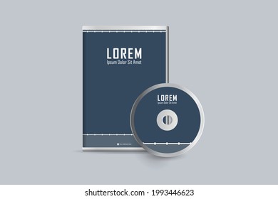 Realistic Case for DVD Or CD Disk with DVD Or CD Disk. Corporate business template for DVD envelope and case label design. Layout with modern elements and abstract background. Vector illustration