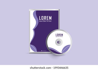 Realistic Case for DVD Or CD Disk with DVD Or CD Disk. Corporate business template for DVD envelope and case label design. Layout with modern elements and abstract background. Vector illustration