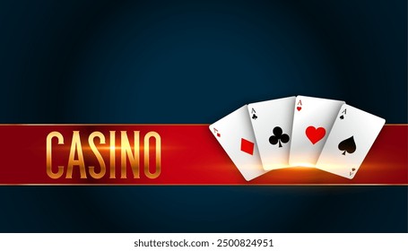 realistic casino ace card banner for online competition vector