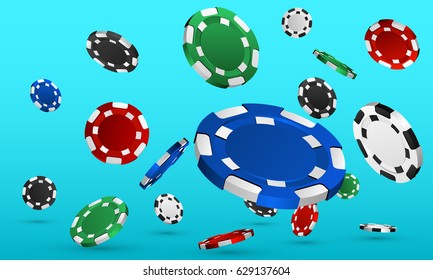 realistic casino chips. vector illustration