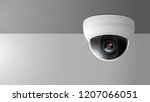 Realistic CCTV dome model vector on ceiling, Vector Illustration.