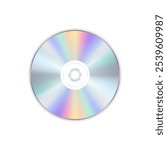 Realistic CD, DVD, Blu-ray vector design template isolated on white background.