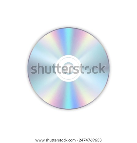 Realistic CD vector design template isolated on transparent background.