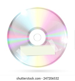 Realistic CD/DVD with label, vector