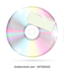 Realistic CD/DVD with label, vector