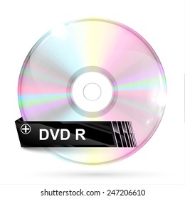 Realistic CD/DVD with label, vector