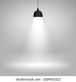 Realistic ceiling lamp. isolated on grey background. Vector illustration. Eps 10.