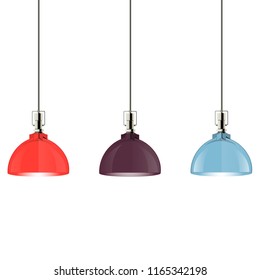 Realistic ceiling lamp. Isolated on grey background. Vector illustration. Eps 10.