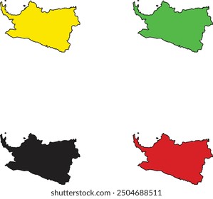 REALISTIC CENTRAL PAPUA PROVINCE MAP, INDONESIA PROVINCE MAP