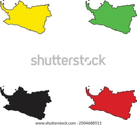 REALISTIC CENTRAL PAPUA PROVINCE MAP, INDONESIA PROVINCE MAP