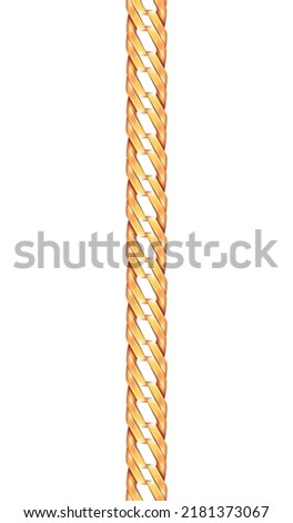 Realistic chain composition of isolated golden jewelry chain on blank background vector illustration