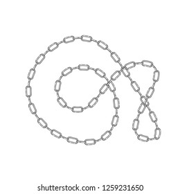 realistic chain on white background vector
