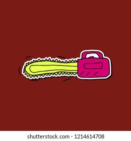 Realistic chainsaw vector illustration