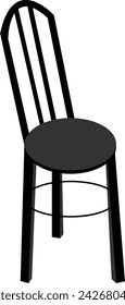 Realistic chair 3d render. comfortable chair for indoor space design. Office interior furniture. chair vector illustration on white background