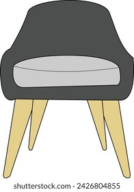 Realistic chair 3d render. comfortable chair for indoor space design. Office interior furniture. chair vector illustration on white background