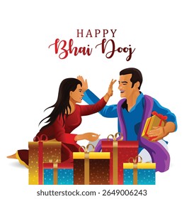 Realistic character of brother and sister for happy bhai dooj