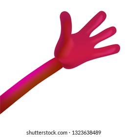 Realistic character hand and arm. emoticon. Eps 10 vector illustration