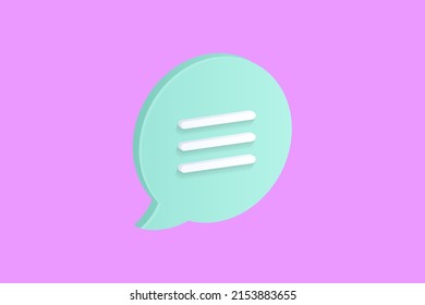Realistische Illustrationen zum 3D-Chat-Design. Nachricht, Vortrag, Schreibweise, Kommunikation, Sprechblase, Vektordesign-Konzept