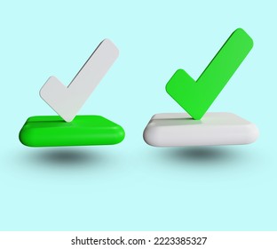 realistic checked agree document icon 3d render design