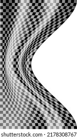 Realistic checkered flag wave on white design for sport race championship winner background vector illustration.