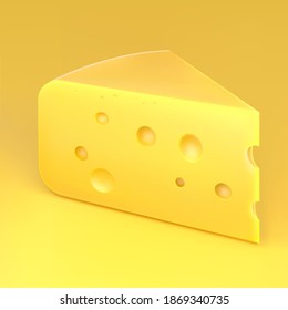 Realistic cheese with holes. Vector illustration. EPS10.	