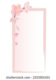 Realistic cherry blossom square  frame illustration