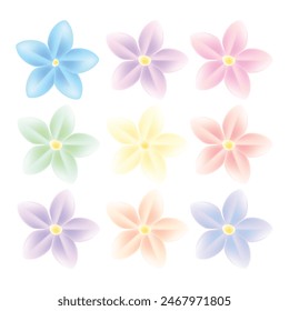 Flores de cerezo realistas sobre fondo blanco.