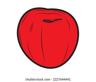 Cerezo realista aislado en el fondo blanco. Ilustración vectorial.