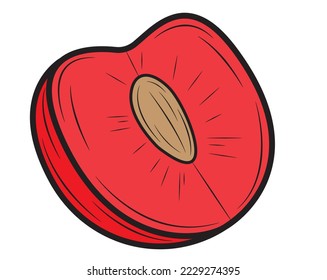 Realistic cherry isolated on white background. Vector illustration.