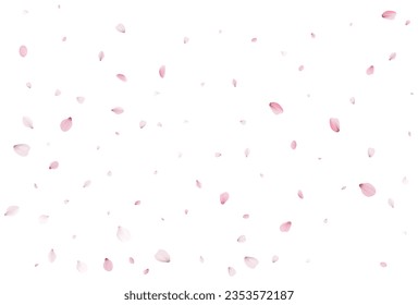 Realistic cherry petals. Vector illustration