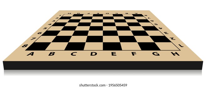 Realistic Chess Board. Empty Chess Board. 3D chessboard Vector illustration. 