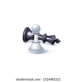 realistic chess figure 3d vector on a white background