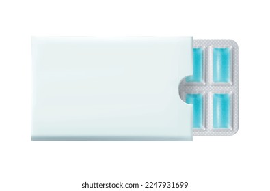 Realistic chewing gum composition with isolated image of tasty bubblegum chicle on blank background vector illustration