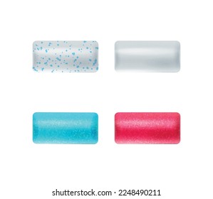 Realistic chewing gum composition with isolated image of tasty bubblegum chicle on blank background vector illustration