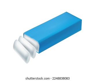 Realistic chewing gum composition with isolated image of tasty bubblegum chicle on blank background vector illustration