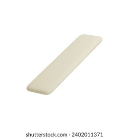 Realistic chewing gum in the form of a plate shape, stick 3D vector illustration. White color mint bubble gum isolated on white background. Oral freshener and dental protection against caries