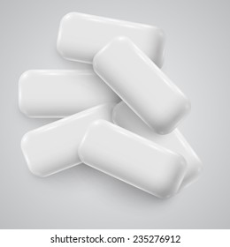 Realistic chewing gum, vector