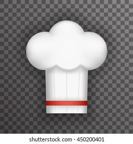 Realistic Chief Cook Symbol Toque Cuisine Food Icon Transperent Background Mock Up Design Template Vector Illustration