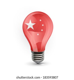 Realistic China bulb isolated over white. Vector design. 