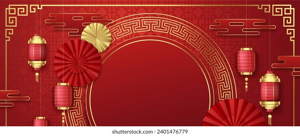 Realistic chinese new year background vector design in eps 10