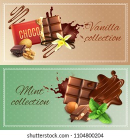 Realistic Chocolate Banners