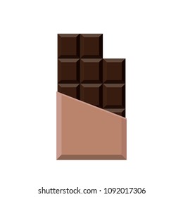 Realistic chocolate bar isolated on white background. Packaging. Mock up. Vector illustration.