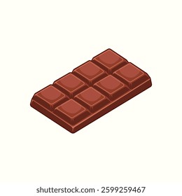 Realistic Chocolate Bar Vector Illustration. This detailed and appetizing design is perfect for food packaging, dessert branding, advertisements, menu designs, and digital artwork.