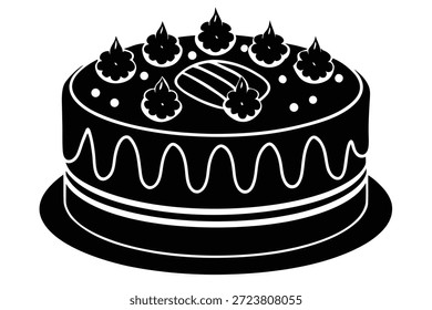 Realista pastel de chocolate PSD con decoraciones
