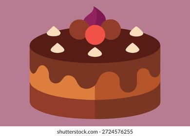 bolo de chocolate realista psd com decorações arte.
