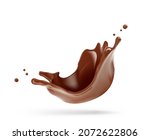 Realistic chocolate crown splash. Vector illustration isolated on white background. Сan easily be used for different backgrounds. EPS10.	