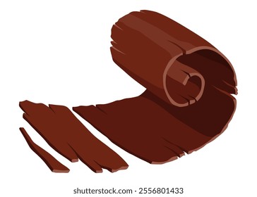 Realistic chocolate, dark chocolate icon. Chunk of cocoa dessert or chocolate product. Food sweet snack isolated on white background