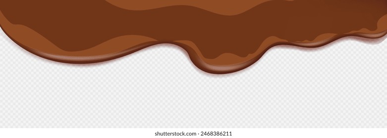 Realistische Schokolade fällt Tropfen Textur.Ein Strom von Glasursauce. Eine Welle milchig flüssigen Kakaos.