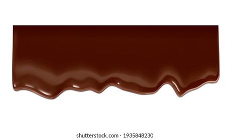 Realistic chocolate falling drops. Vector illustration isolated on white background. Сan easily be used for different backgrounds. EPS10.